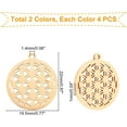 thumbnail image 5 of 201 Stainless Steel Sacred Geometry Pendants Filigree Joiners Findings Laser Cut Flower of Life Golden & Stainless Steel Color 22x19.5x1mm Hole: 1.4mm 2 colors 4pcs/color 8pcs/box, 5 of 7