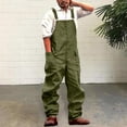 thumbnail image 4 of Skymirror Men Denim Jumpsuit Casual Retro Style Loose Fit Overalls with Large Pockets Soft Thick Fabric Cargo Jumpsuit, 4 of 8