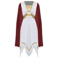 thumbnail image 3 of Mufeng Womens Ancient Greek Roman Toga Dress with Cape Asymmetrical Hem Tunic Dress Halloween Costume Burgundy 3XL, 3 of 5