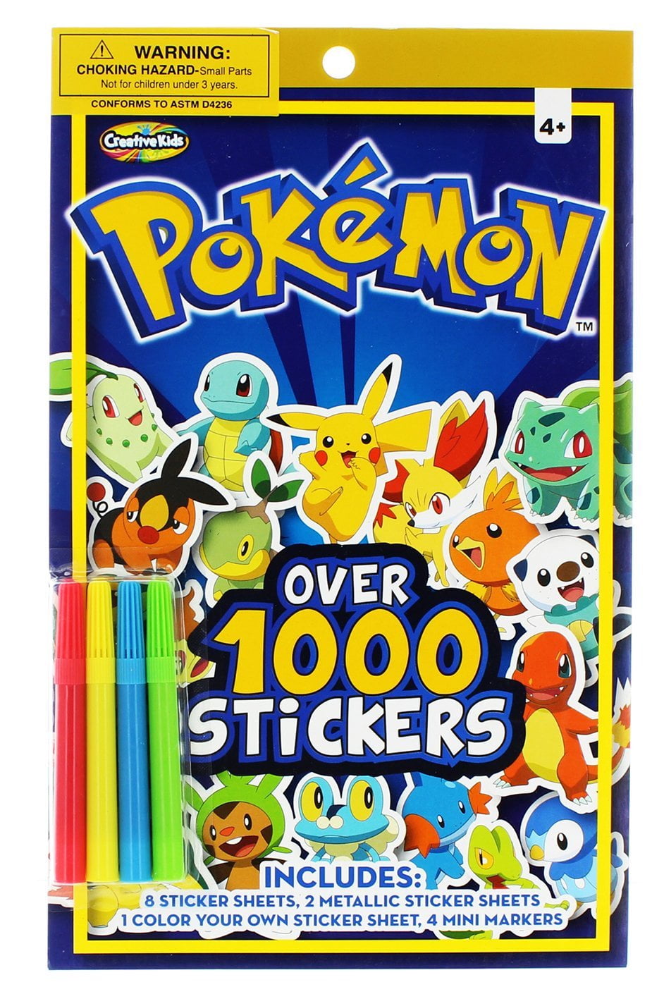 Pokemon Sticker Book 1000 pc and Pokemon Eraser 7 Pack, official