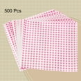 thumbnail image 3 of Uxcell 500pcs Square Checkered Wax Paper Sheets 9.84" x 9.84" Oil-absorbing Dry Food Wrapping Paper for Sandwich Baking Paper Liners Picnic Basket Bread Hamburger Wrap Kitchen, Pink, 3 of 7
