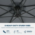 thumbnail image 3 of 10ft Offset Hanging Market Patio Umbrella with Easy Tilt Adjustment,Polyester Shade,8 Ribs for Backyard,Poolside,Lawn and Garden,Gray, 3 of 6