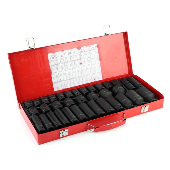 Socket Wrench Set,35Pcs Hex Bit Socket Metric Hex Socket Set Air Impact Sockets Achieve More