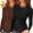 Black Coffee, variant on Anygrew Women Long Sleeve Top Casual Basic Slim Knit Ribbed T Shirt