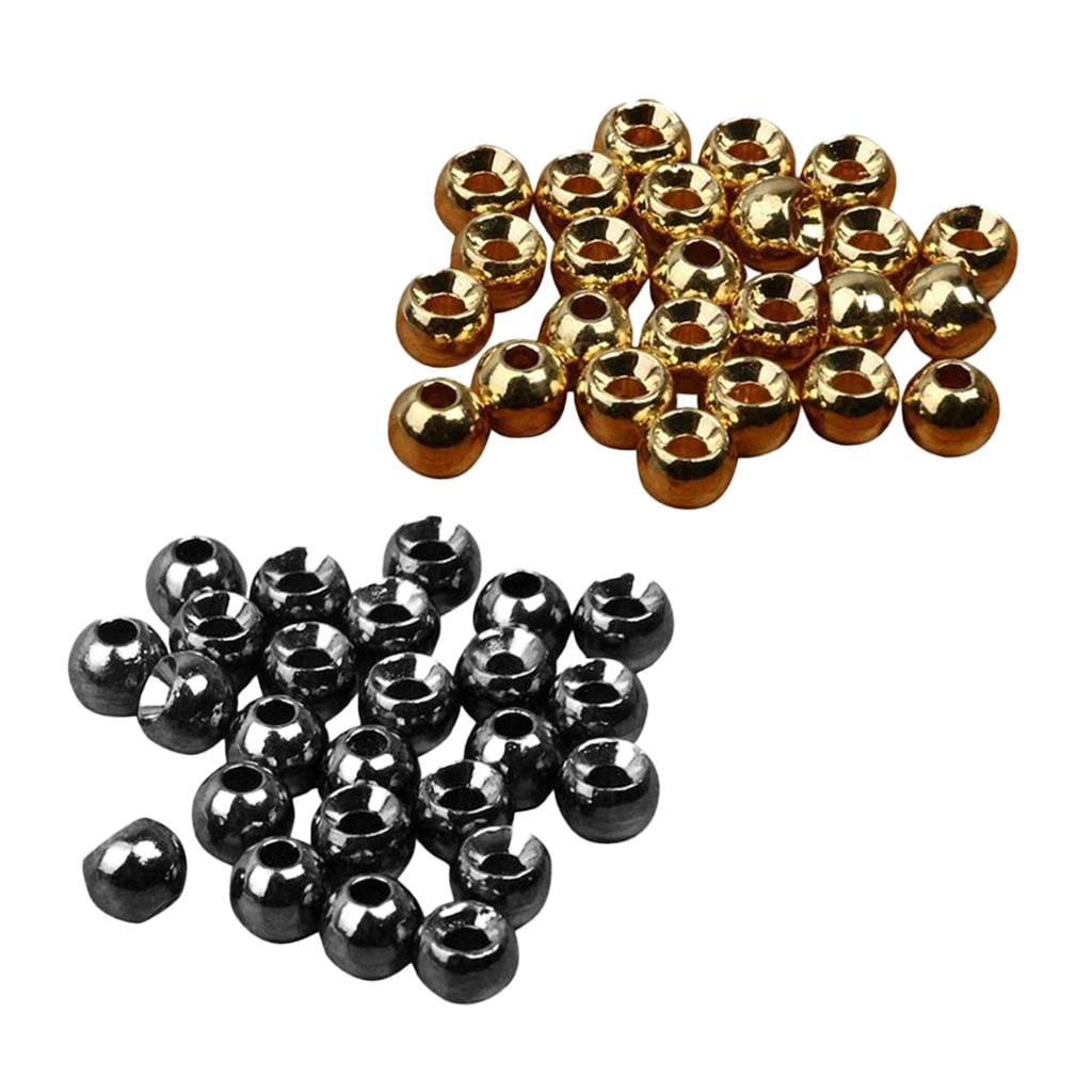 50 x Tungsten Slotted Beads mouches lier perles nymphenkopf Boule Perles 2.4 mm 