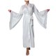 thumbnail image 1 of Gibobby Pijamas Mujer Verano Sexy Pijamas Albornoz sedoso de hielo para mujer con ribete Kimono sedoso Puños con ribete de plumas Albornoz largo con corbata(Blanco,M), 1 of 5
