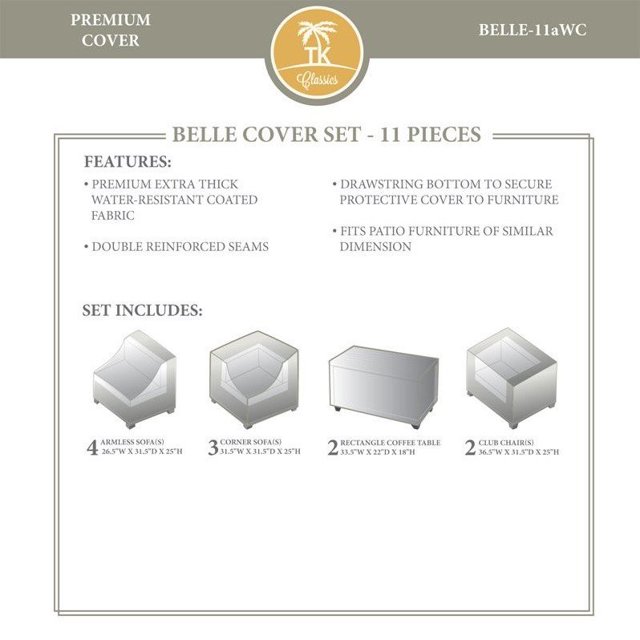 TKC Belle 11 Piece All Weather Cover Set in Beige