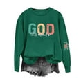 thumbnail image 3 of Uootdi God is Good Sweatshirt Gift for Women Oversized Christian Long Sleeve Shirts Jesus Religious Pullover Bible Verse Inspir ational Tops, 3 of 6
