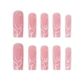 thumbnail image 2 of 3 juegos de uñas postizas cuadradas largas, uñas postizas de color rosa perla Uñas postizas acrílicas, uñas artificiales para mujeres y niñas, 2 of 3