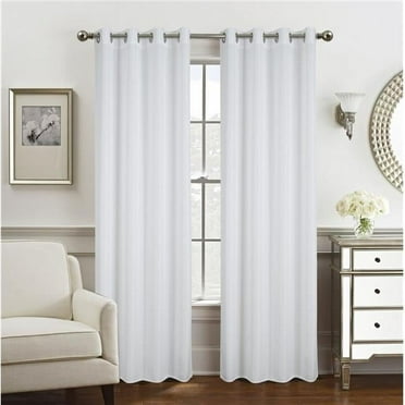 54 x 84 in. Gilbert Solid Single Grommet Curtain Panel, White