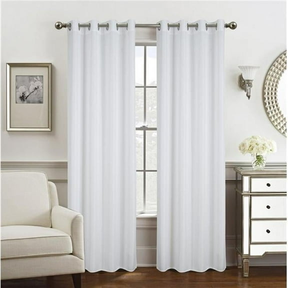 Olivia Gray Gilbert Solid Single Grommet Curtain Panel Pair - 54x84", White