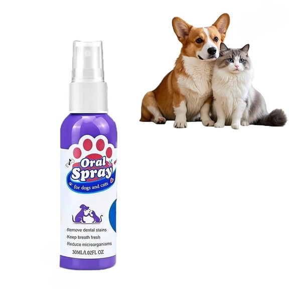 Dental Spray, Pet Oral Spray, Teeth Cleaning Spray for Dogs and Cats, Pet Breath Freshener Sprays for Daily Oral Care, Brush-Free Dental Care Solution for Fresh Breath
