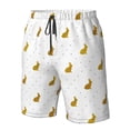 thumbnail image 5 of Kdxio Gold Rabbit Pattern Mens Casual Shorts - Drawstring Summer Beach Sports Shorts for Men, 5 of 9