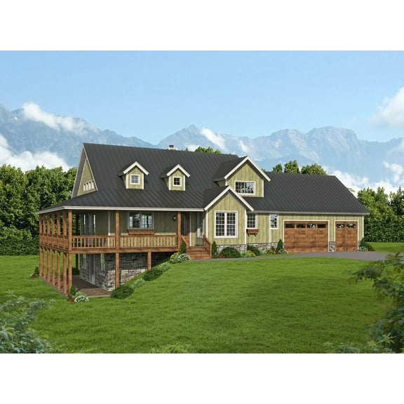 763-16391: Traditional Country 3 Bed, 3 Bath Luxury Home Plan, 2484 Sq Ft: Full Blueprints with License to Build by Home Plan Marketplace - Lesuto