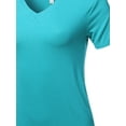 thumbnail image 4 of A2Y Women's Basic Solid Premium Rayon Short Sleeve V-neck T Shirt Tee Tops Ash Mint S, 4 of 6