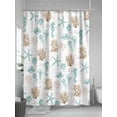 thumbnail image 5 of Fsddascl Aqua Coastal Shower Curtain Set - 54" x 78" Washable Bathtub Curtain with 12 Hooks, Farmhouse Ocean Seahorse Coral Starfish Waterproof Fabric Stall Shower Curtains for Bathroom/Bathtub, 5 of 6