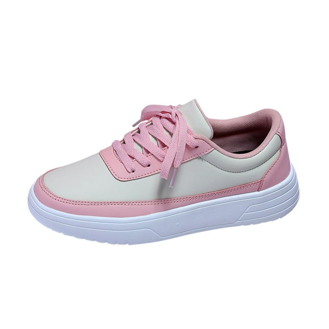 Wyzesi Espadrilles Rouges pour Femmes Couples Mode Cuir Semelles Épaisses à Lacets Espadrilles Extérieur Décontractées Confortables Chaussures de Planche Espadrilles Roses pour Filles Espadrilles Blanches Femmes