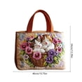 thumbnail image 6 of Clearance! Vintage Quilted Canvas Cute Cat Reusable Tote Gift Bags, Lightweight Travel Bag, Made of Natural Canvas with Handle, Cotton Shoulder Bag for Shopping Beach Work School, Gift(Cat C), 6 of 6