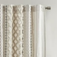 thumbnail image 6 of Cotton Printed Curtain Panel with Chenille Stripe and Lining, Decorative Boho Curtains with Tassels for Kitchen Bedroom, 1 Panel, 6 of 9