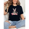 thumbnail image 1 of Camiseta básica para mujer de verano100% Cotton Plus Size Happy Easter Shirt For WoWomen Funny Bunny Rabbit T Shirt Easter Holiday Tops Camisetas de verano para mujer, manga corta, cuello redondo, c, 1 of 6