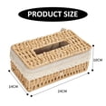 thumbnail image 2 of Caja de pañuelos con cuerda de papel, dispensador de pañuelos con forro, organizador de pañuelos con decoración bohemia, caja de almacenamiento de pañuelos para el baño, el restaurante, la, 2 of 5