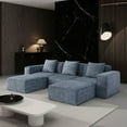 thumbnail image 6 of Modern Modular Sofa 118-inch with Cloud Velvet Fabric & Conversion Function, 6 of 8