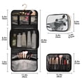 thumbnail image 3 of Iauyy 3 Piece Large Portable Hanging Toiletry Bags for Travel,Foldable Makeup Organizer with Multiple Compartments for Men&Women，Use Only Black and Gray, 3 of 9