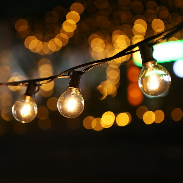 Tomshine 12m 39.37ft E12 Base G40 LED String Light with 25 Sockets