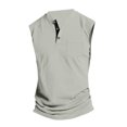 thumbnail image 5 of Ahabrexf T-Shirts for Men Men Leisure Versatile Button Pocket Solid Color Thin Style Sleeveless T-Shirt Men Sleeveless T-Shirts, 5 of 7