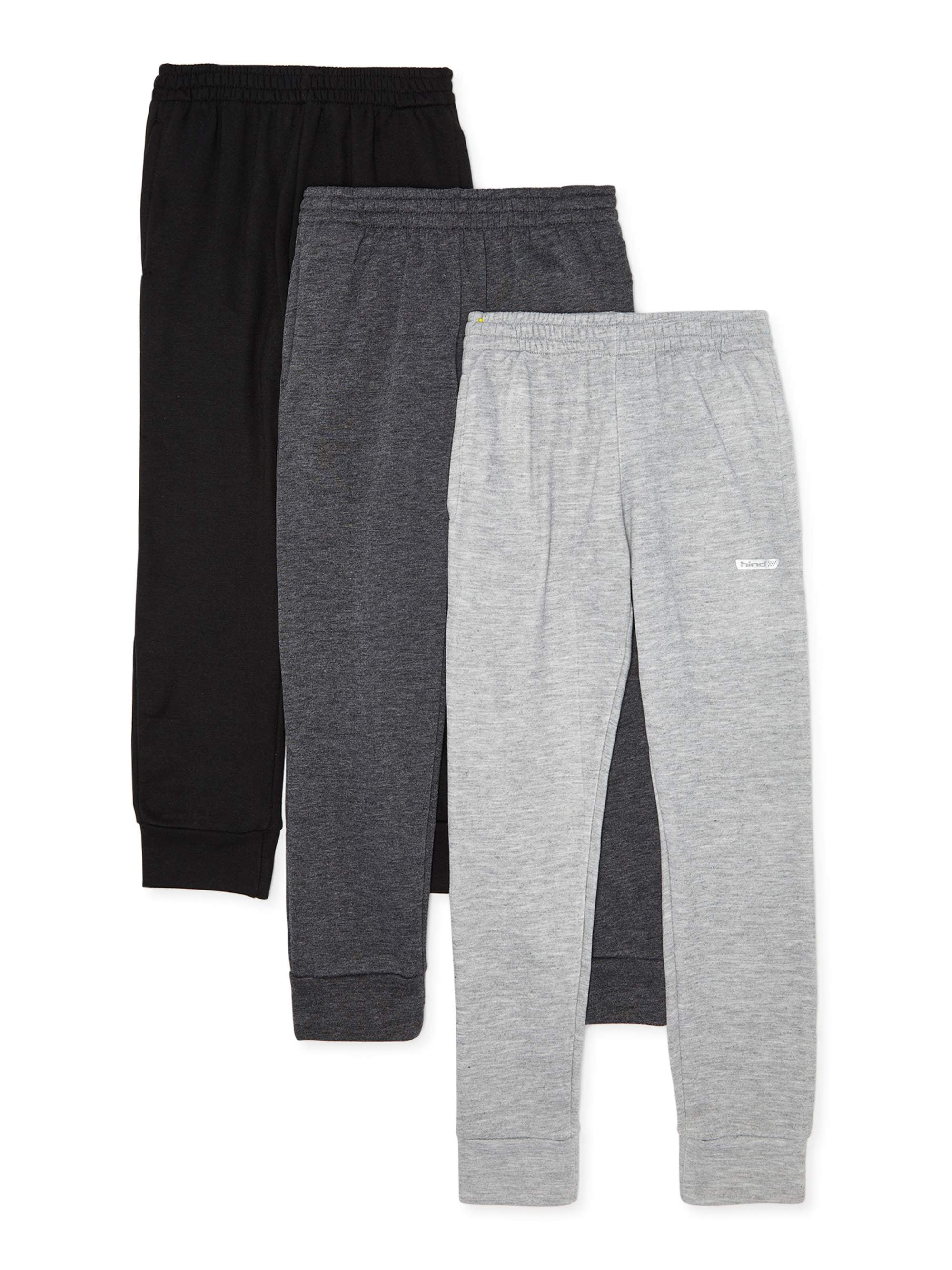 Hind Boys 3-Pack Fleece Jogger Sweatpants for Athletic & Casual Wear 