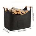 thumbnail image 5 of 1pc  Extra Large Foldable Felt Firewood Basket,  Heavy Duty with Reinforced Handles - Multi-use Storage - Dark Grey, 5 of 9