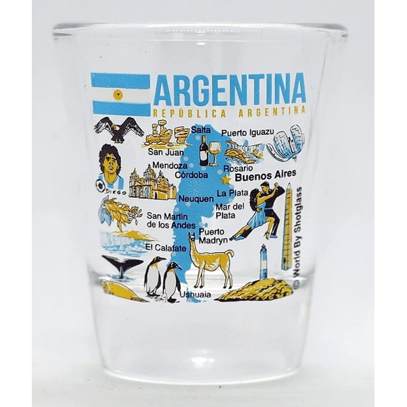 Argentina Landmarks and Icons Collage Shot Glass