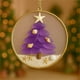 thumbnail image 2 of Adorno de árbol de Navidad de vidrio marino - Colgante hecho a mano con temática de playa con mini árbol para decoración navideña y regalos, 2 of 2
