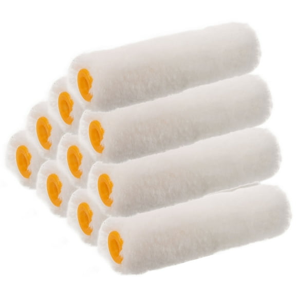 10-Pack Cotton Paint Roller Covers with Frames and Replacement Sleeves for Smooth Painting Projects
