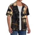 thumbnail image 2 of Vsdgher Adorable Kitten On Mini Train Men's Cuban Shirt, Hawaiian Shirts, Business Casual Button Down Shirts, Short Sleeve Shirt-XX-Large, 2 of 5
