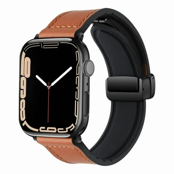 Correa de Piel para Apple Watch, Hebilla Magnética, Compatible con Todas las Series