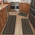 thumbnail image 2 of Ileading Boho Kitchen Rugs Sets 3 Piece with Runner Non Slip Kitchen Mats for Floor Washable Brown Beige, 2 of 11