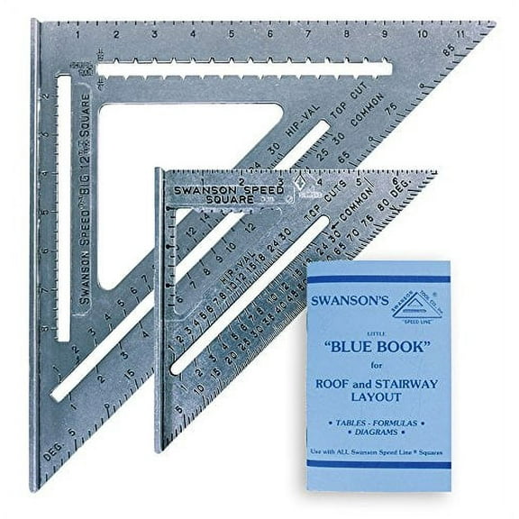 Swanson Value pack includes 1 Each Aluminum 7 inch and 12 inch Speed Squares and Blue Book, Model SW1201K