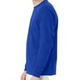 thumbnail image 3 of Hanes Essential-T Men's Long Sleeve T-Shirt, Crewneck, Classic Fit Cotton Tee, Deep Royal, S, 3 of 5
