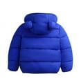 thumbnail image 7 of Qtinghua Infant Toddler Baby Boy Girl Hooded Coat Cute Ear Long Sleeve Zipper Jacket Winter Warm Outerwear Tops Royal Blue 3-6 Months, 7 of 7