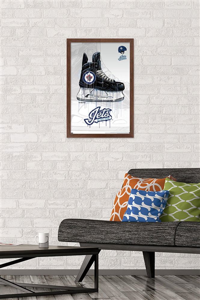 NHL Winnipeg Jets - Drip Skate 21 Wall Poster, 14.725" x 22.375", Framed