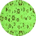 thumbnail image 1 of Ahgly Company Indoor Round Abstract Green Modern Area Rugs, 3' Round, 1 of 4