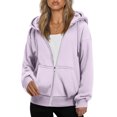 thumbnail image 2 of Zip Up Hoodie For Women Casual Long Sleeve Sweatshirts Fall Winter Track Jackets, XL, 2 of 5