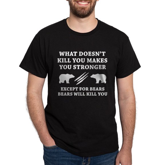 CafePress - Except For Bears Dark T Shirt - Men's Classic Graphic Cotton T-Shirt