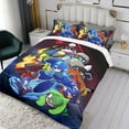 thumbnail image 3 of Mega Man Conjunto de sábanas temático, trío de piezas, cómodo y amigable con la piel, diseño único, regalo de decoración para el hogar para familiares, amigos y fans,140cm *210cm, 3 of 6