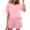 Pink womens sets, variant on ABPWLY Lounge Sets for Women Lounge Sets for Women Summer Casual Pocket Short Sleeve Tops and High Waist Shorts 2 Piece Sets Homewear Outfits 2 Piece Sets for Women