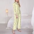 thumbnail image 3 of Fotbe Green Pears Conjunto de Pijama de Manga Larga para Mujer con Estampado, Ropa de Dormir de 2 Piezas, Conjunto de Casa Suave y Cómodo con Bolsillos-X-Large, 3 of 7