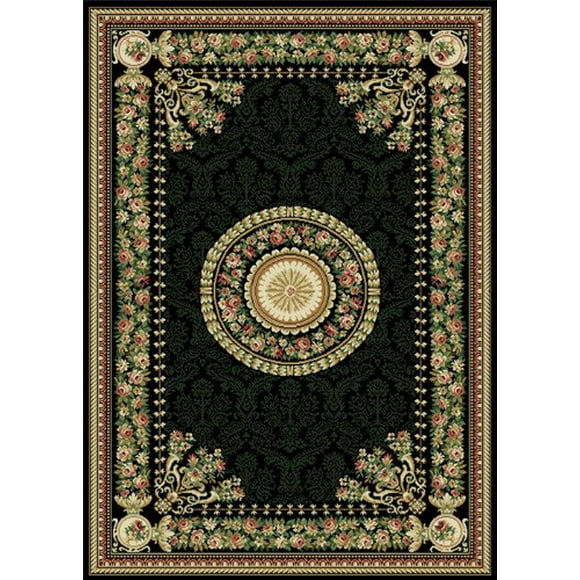 Home Dynamix Optimum Tapis d'Aire Athènes 3 Pieds7 Pouces x5 Pieds2 Pouces, Médaillon Oriental Mis à Jour, Noir/beige