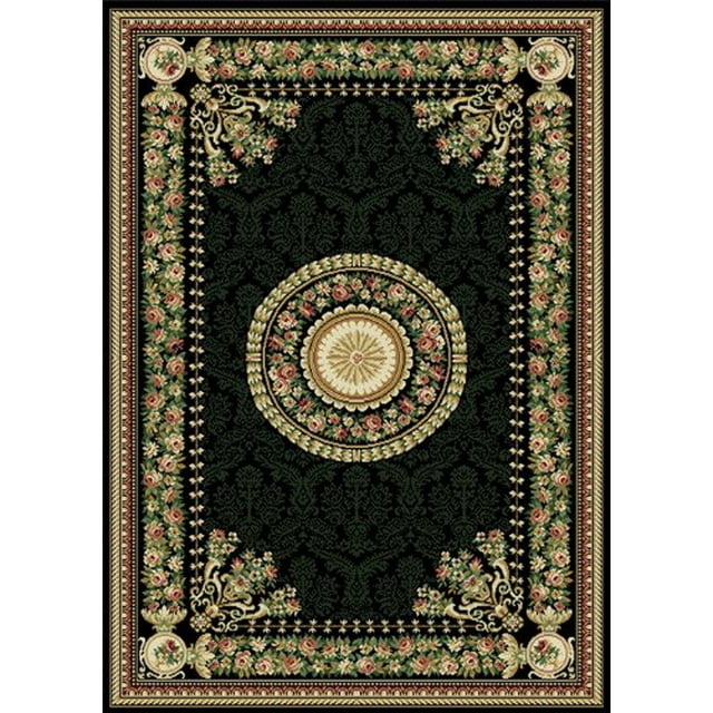 Home Dynamix Optimum Athens Area Rug 3'7" x5'2", Updated Oriental Medallion, Black/Beige