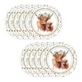 thumbnail image 3 of shyuyusa 10-Pack 9 Inch 7 Inch Highland Cow Paper Plates Retro Floral Disposable Tableware for Party and Event Use, 3 of 7